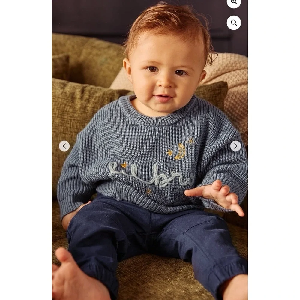 NWT Gerber Modern Moments Little Bro Celestial embroidered knit sweater.  Sz 6/9
